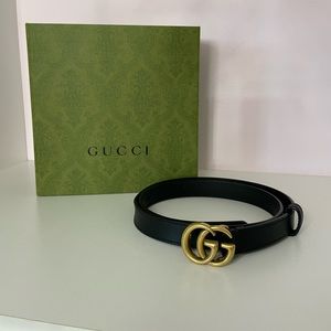 SAME ITEM FOR SALE (COPY)- Women’s Black Leather Gucci Belt With Double G Buckle